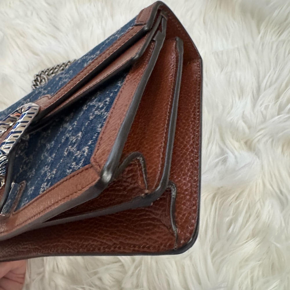 Gucci denim and leather handbag - Picture 6 of 9